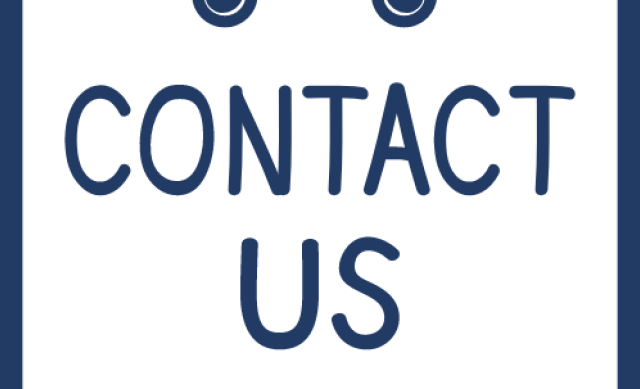 Graphic of a sign that says "Contact us"