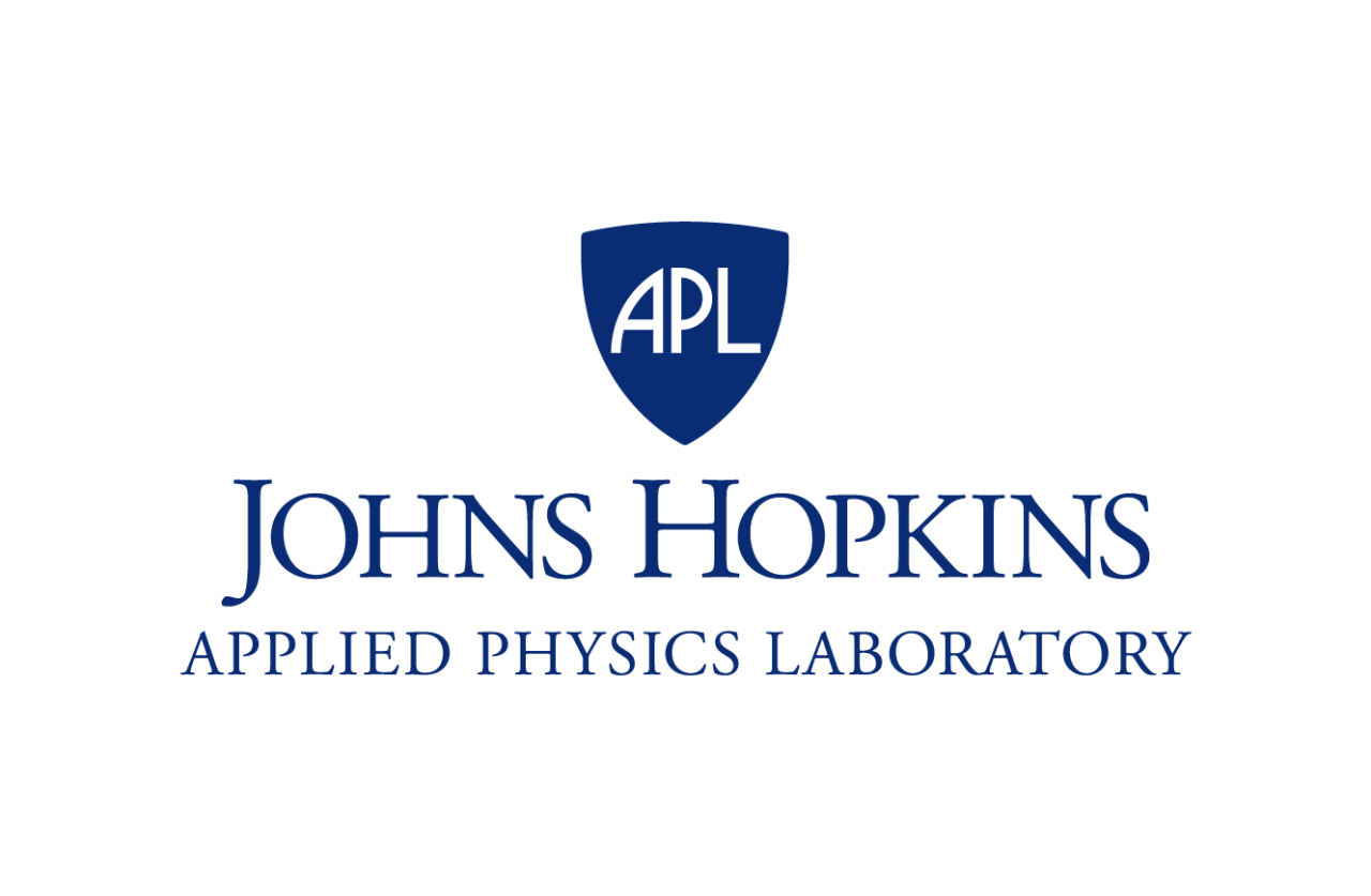 Johns Hopkins Applied Physics Laboratory Logo, a blue, rounded triangle, with APL in white letters