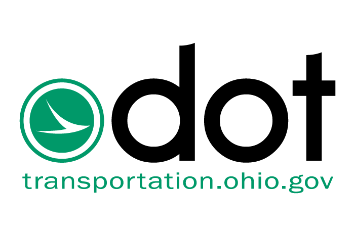 Ohio Department of Transportation logo spelling "ODOT" With a green "O" having a bird in the center