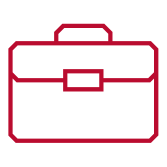 Scarlet line icon of a briefcase