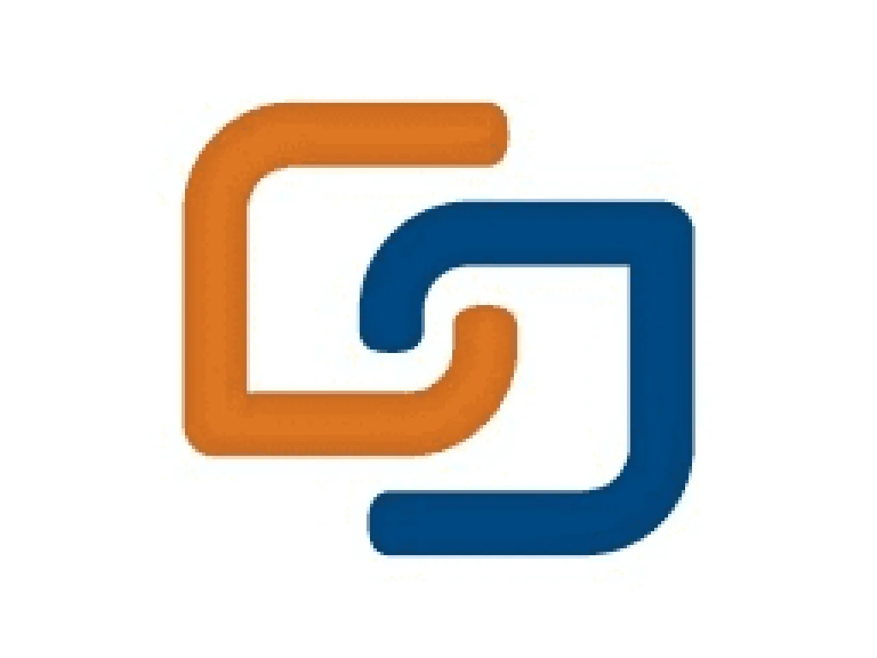 Logo for Go Sustainable Energy: Two interlocking links, orange square on the left linking with a blue square on the right. 