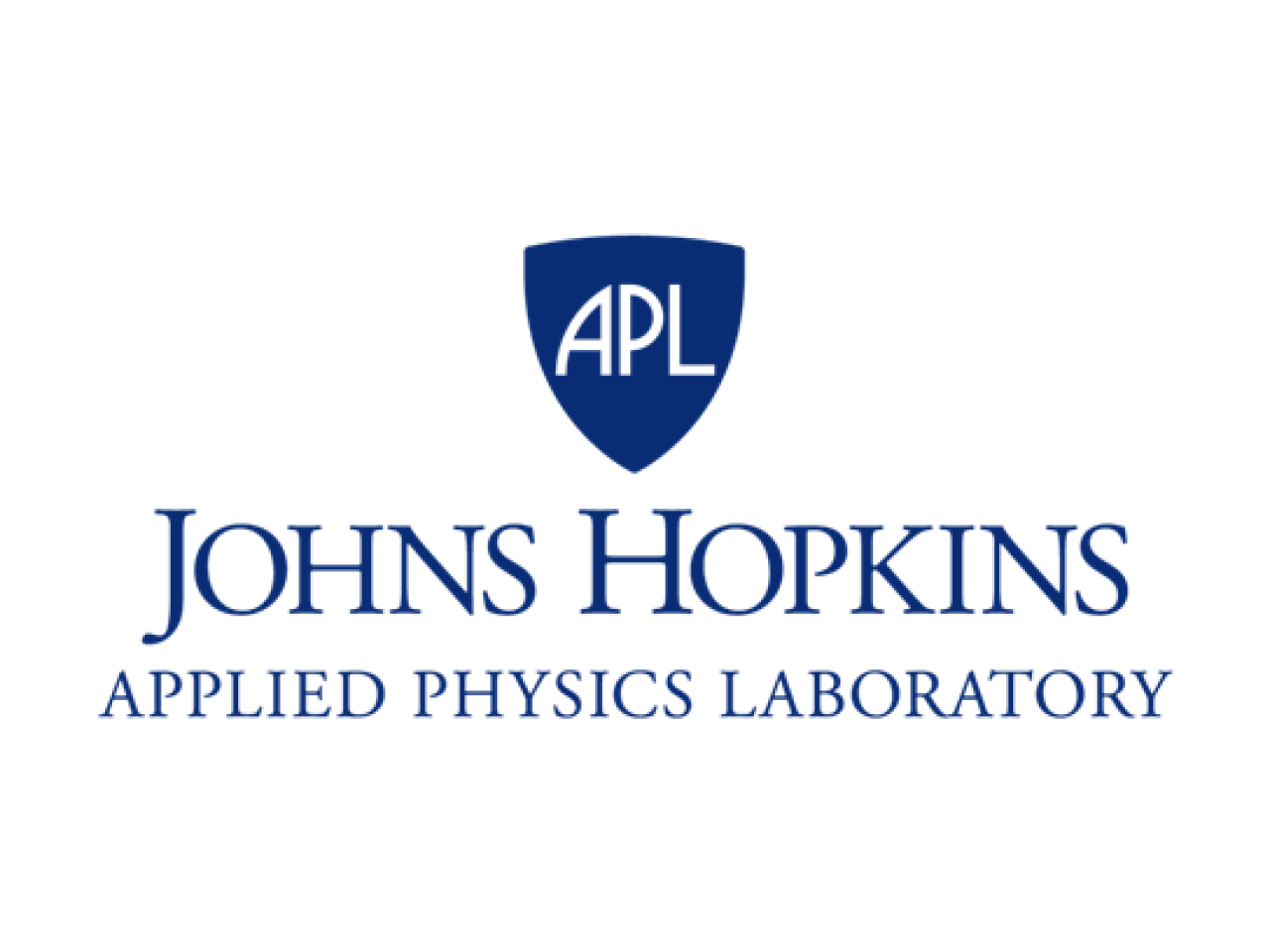 logo containing a blue shield on top of words