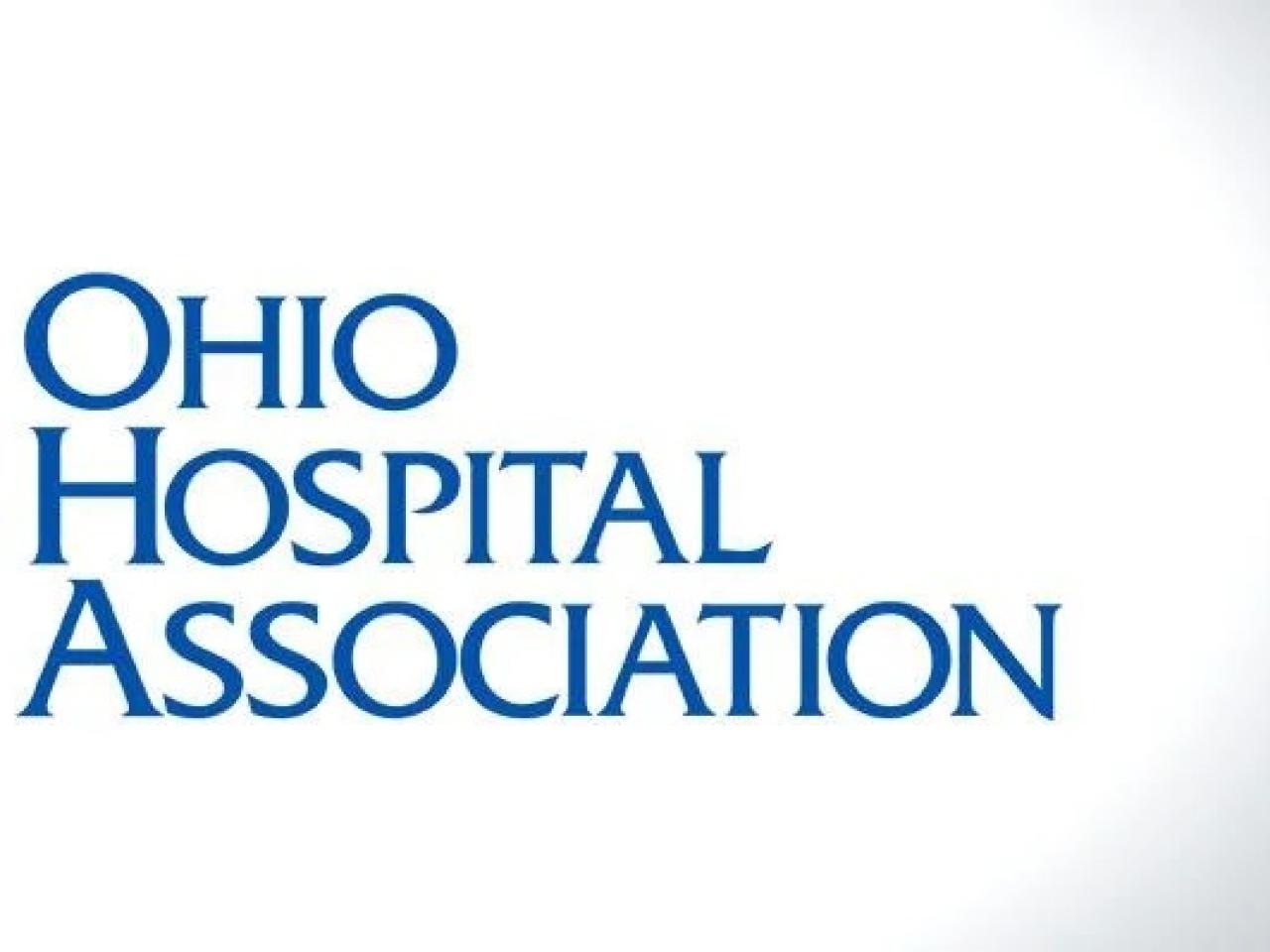 Ohio Hospital Association Logo with a teal and blue O on the side.