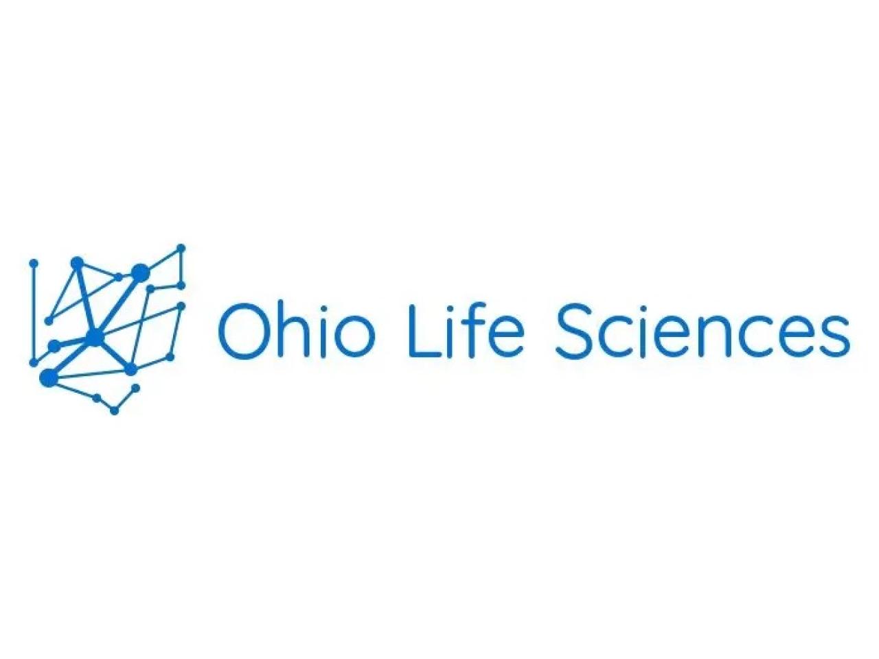 Outline of Ohio in teal with the words "Ohio Life Sciences" to the side