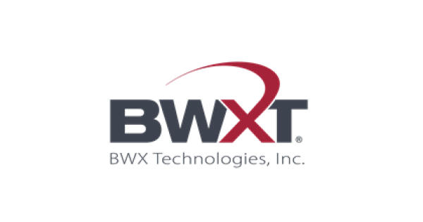 BWXT logo the x in red.